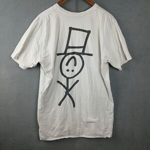 Art By Mr Nice T Shirt Mens L Stick Figure White Graphic Crew Neck Everyday Wear